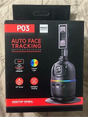 NIB Magic Snapshot PO3 Auto Face Tracking Gimbal Smart Tripod